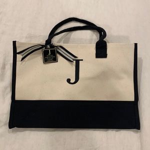 J Initial Canvas Tote